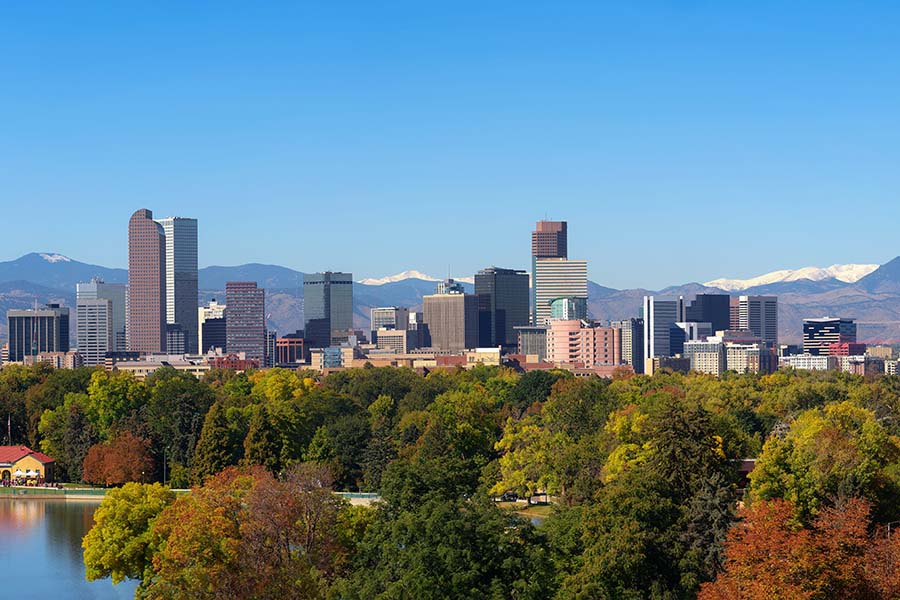 Contact - Scenic View of Downtown Denver Colorado During the Fall with Mountains in the Background